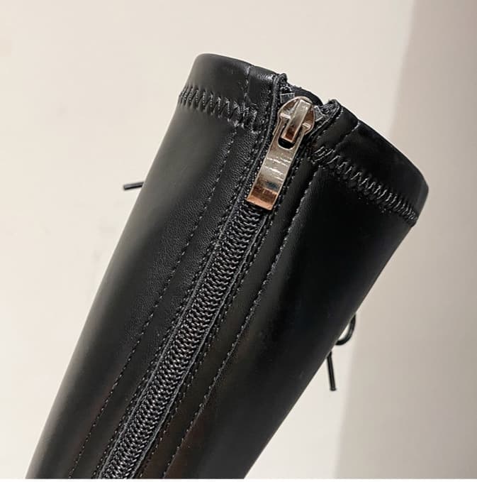 厚底　ブーツ レースアップ ロング厚底ブーツ