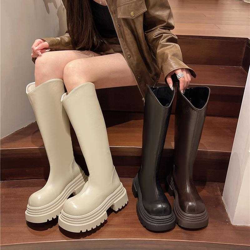 厚底　ブーツ クラシカル厚底ロングブーツ