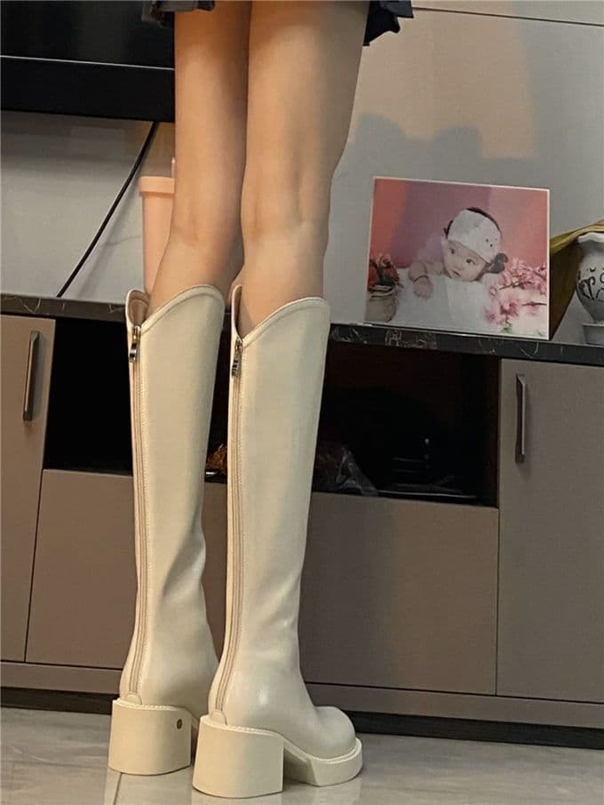 厚底　ブーツ スタイリッシュ美脚ロング厚底ブーツ