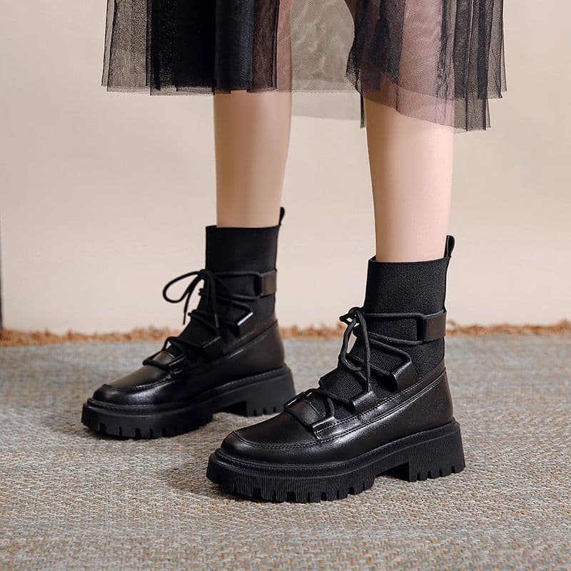 厚底　ブーツ モダンクラシック ショートブーツ